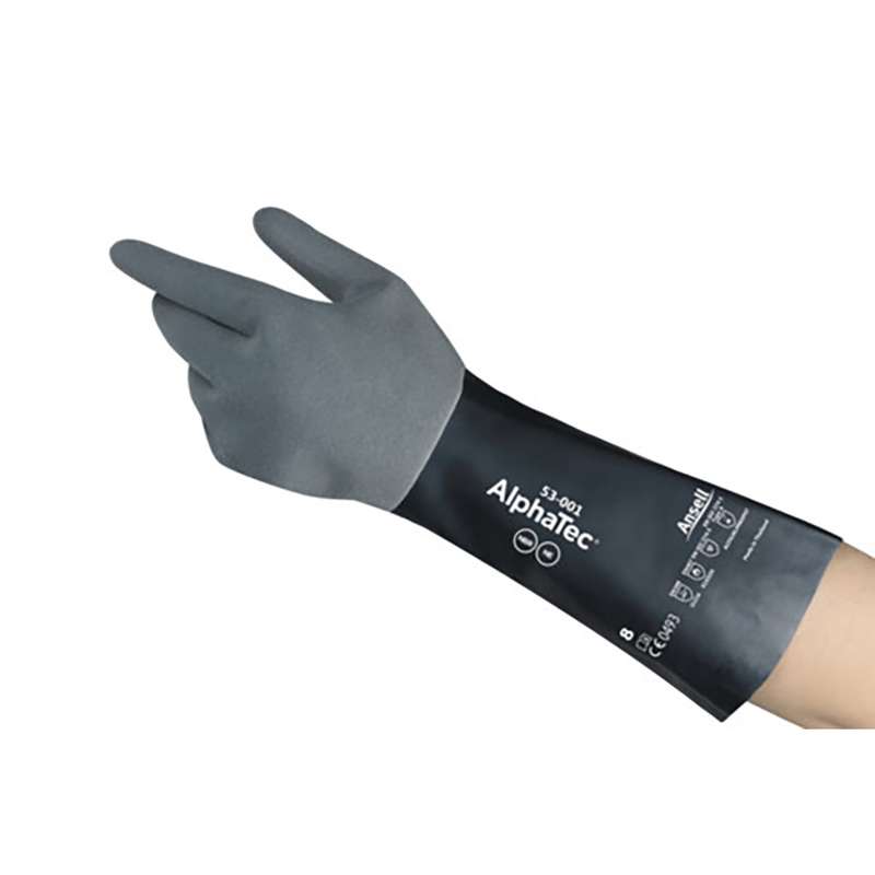 Chemical Resistant Gloves, XL, Black/Gray, 6 pair per pack
