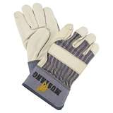Work Gloves, A Grade Leather, Blue/Cream, 2.5" Cuff, Large, Mustang Series redirect to product page