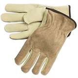 Drivers Work Gloves, C Grade Leather, Slip-On, Beige/Brown, 2X-Large redirect to product page