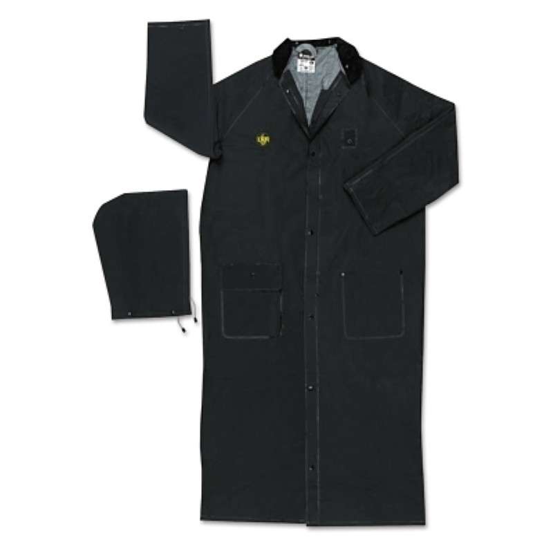 Rain Coat, PVC/Polyester, Black, 3X-Large, Classic Plus Series