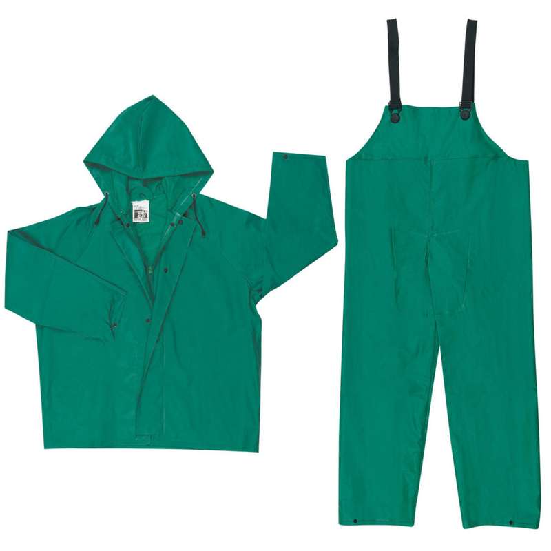 Rain Suit, 2-Piece, PVC/Polyester, Green, 2X-Large, Dominator Series