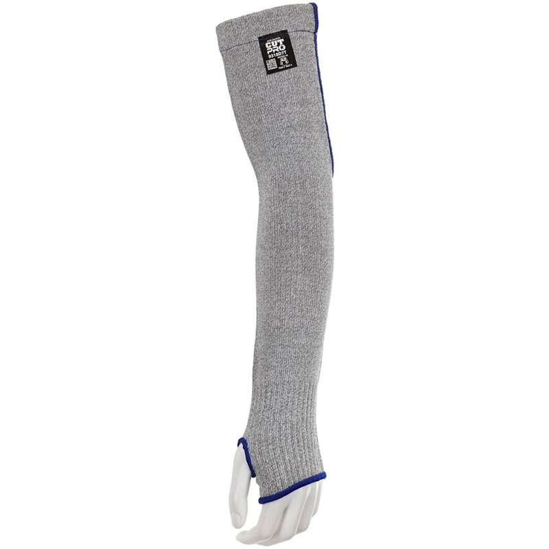 Protective Sleeves, Dyneema, with Thumbhole, 7 Gauge, Gray/Blue, 18", CutPro Series