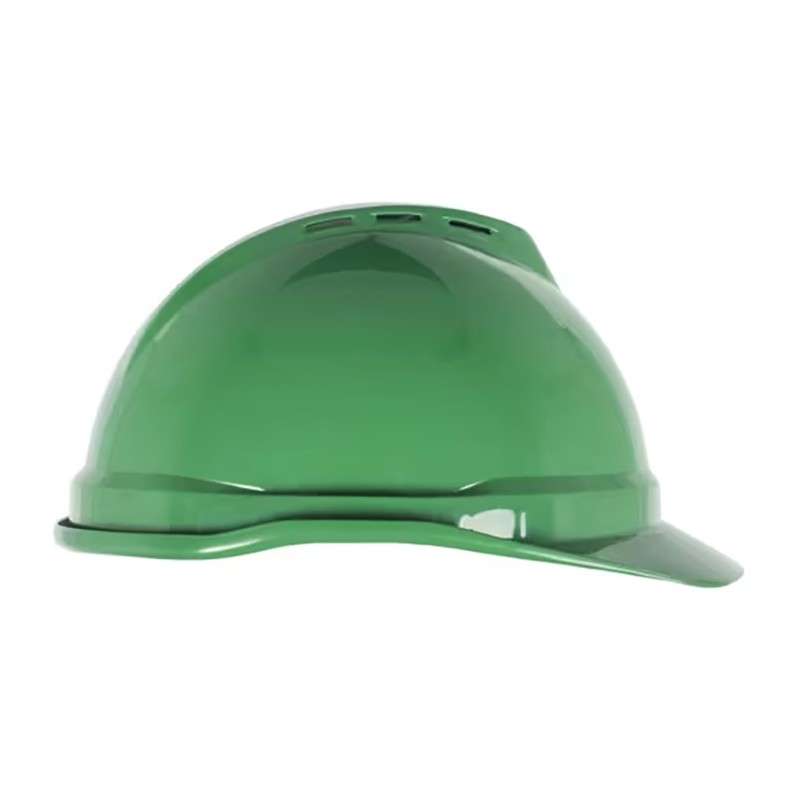 Hard Hat, V-Gard 500, Vented, 6-Point Ratchet, Polyethylene, Green