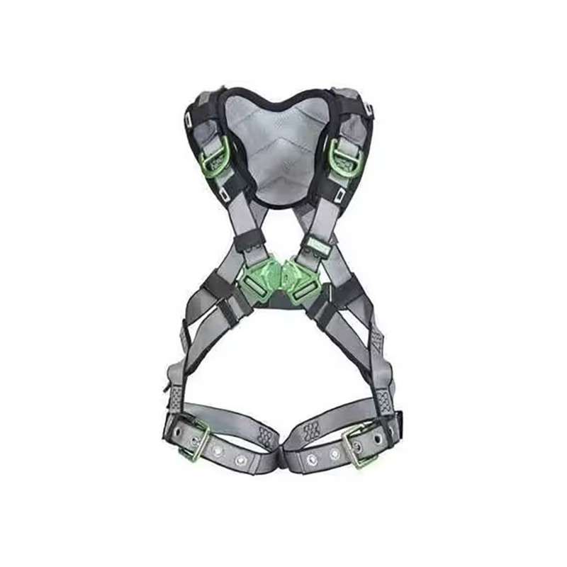 Safety Harness, V-Fit, Full-Body, Back D-Ring, Chest/Tongue-Buckle Leg Straps, XL