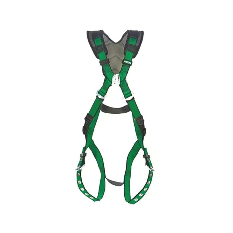 Safety Harness, V-Form, F/B, Back D-Rings, Chest/Tongue-Buckle Leg Straps, XL