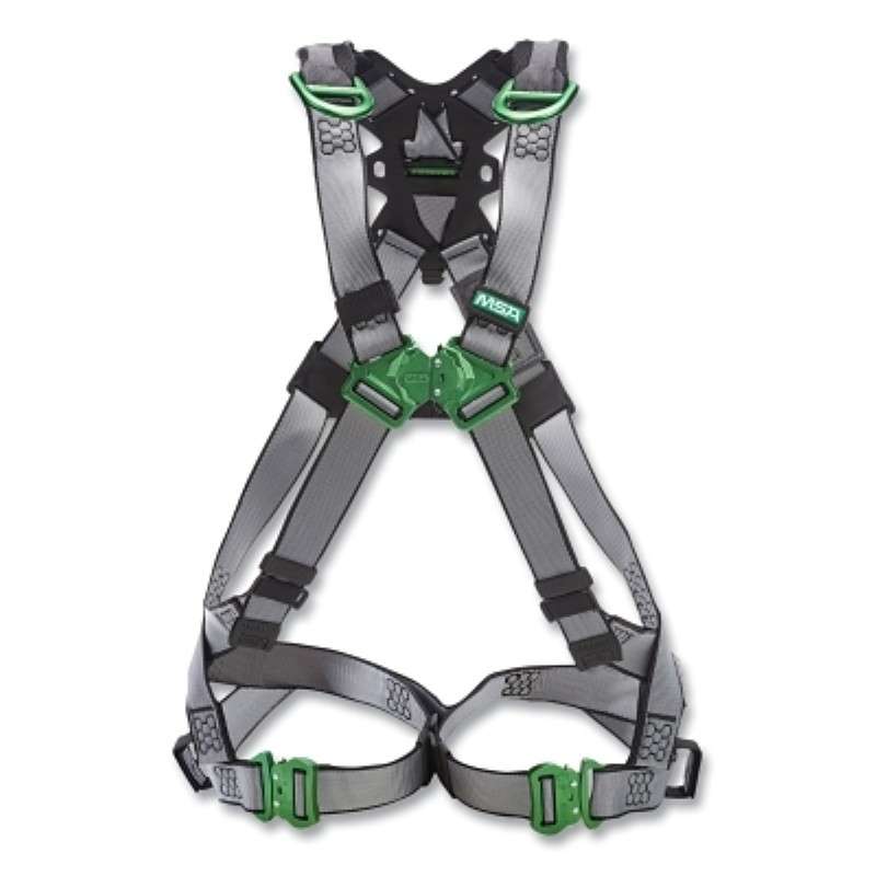 Safety Harness, V-Fit, Full-Body, Back/Shoulder D-Ring, QC Chest/Leg Strap Buckles, XL