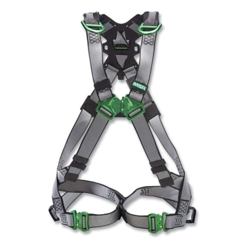Safety Harness, V-Fit, F/B, Back/Shoulder D-Ring, QC Chest/Leg Strap Buckles, Super XL