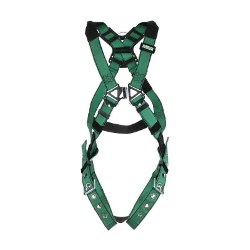 Safety Harness, V-Form, F/B, Back/Hips D-Rings, Chest/Tongue Leg Buckles, Std Size