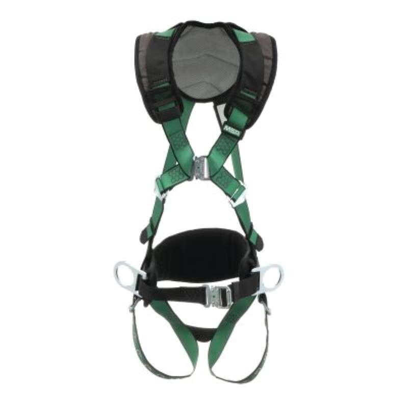 Safety Harness, V-Form, F/B, Construction, Back D-Rings, Tongue Buckle Leg Straps, XL