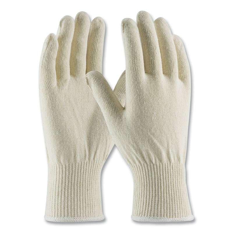 Light Weight Seamless Knit Cotton/Polyester Glove, 13 Gauge, Natural, Small, 12 pair per dozen
