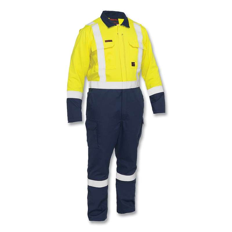 Coverall, AR/FR Ripstop Yellow/Navy 2XLarge