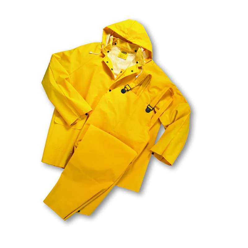 35Ml PVC Over Poly 3 Piece Rain Suit, Yellow, 2XL, 10 per box