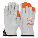 Glove, Cowhide Leather Drivers With Hi-Vis Fingertips, 12 pair per dozen redirect to product page