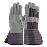 Gloves, Copper Series Blue/ Black/Red Stripe, Split Cowhide Fabric Back, Large, 12 pair per dozen redirect to product page