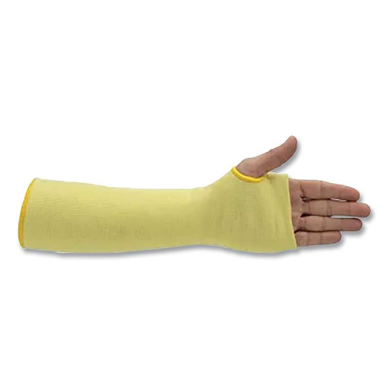 Sleeve, Yellow Kevlar Knitted Cut Resistant and Heat Resistant Arm Protection, 14 in, 12 per pack