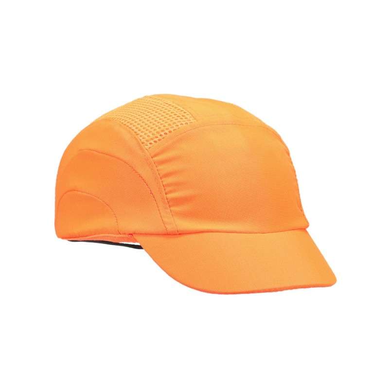 Essentials Baseball Style Bump Cap, with HDPE Liner, Short 2.00 in Brim, Hi-Vis Orange, 20 per case