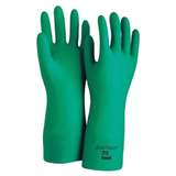 Gloves, 37-175, Nitrile, 17 mil, Sandpatch Grip, Gauntlet Cuff, Green, Large redirect to product page