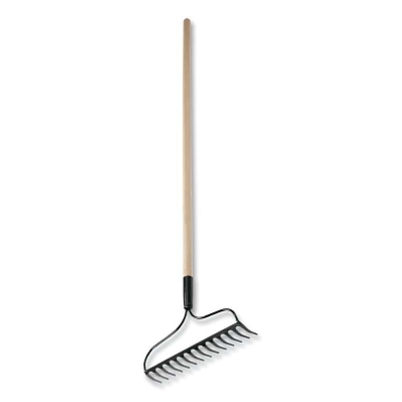Rake, Eagle Bow, Forged Steel, 14 Tines, 14"W x 48"L, White Ash Straight Handle