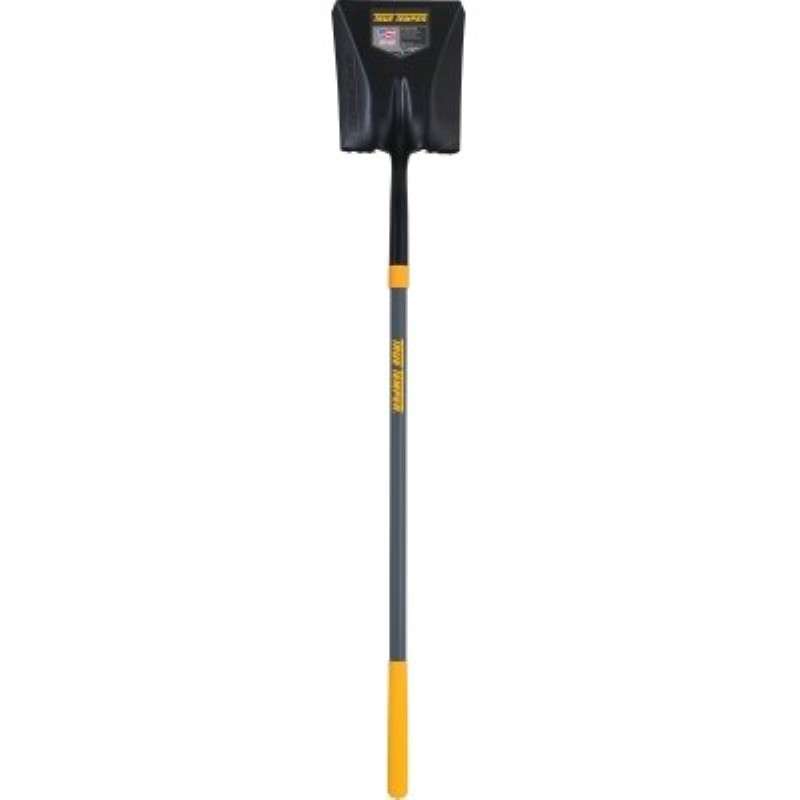 Shovel, Forged Square Point, 9"W x 52"L, Cushion End Fiberglass Handle