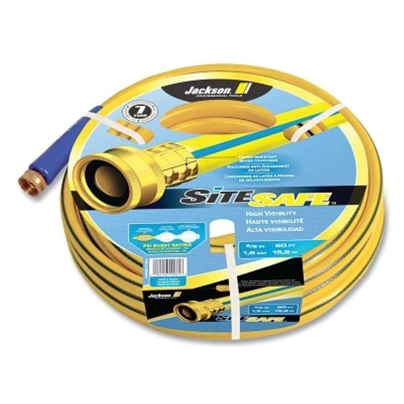 Hose, Garden, All Weather, 5/8" dia, 50 ft OAL, Yellow