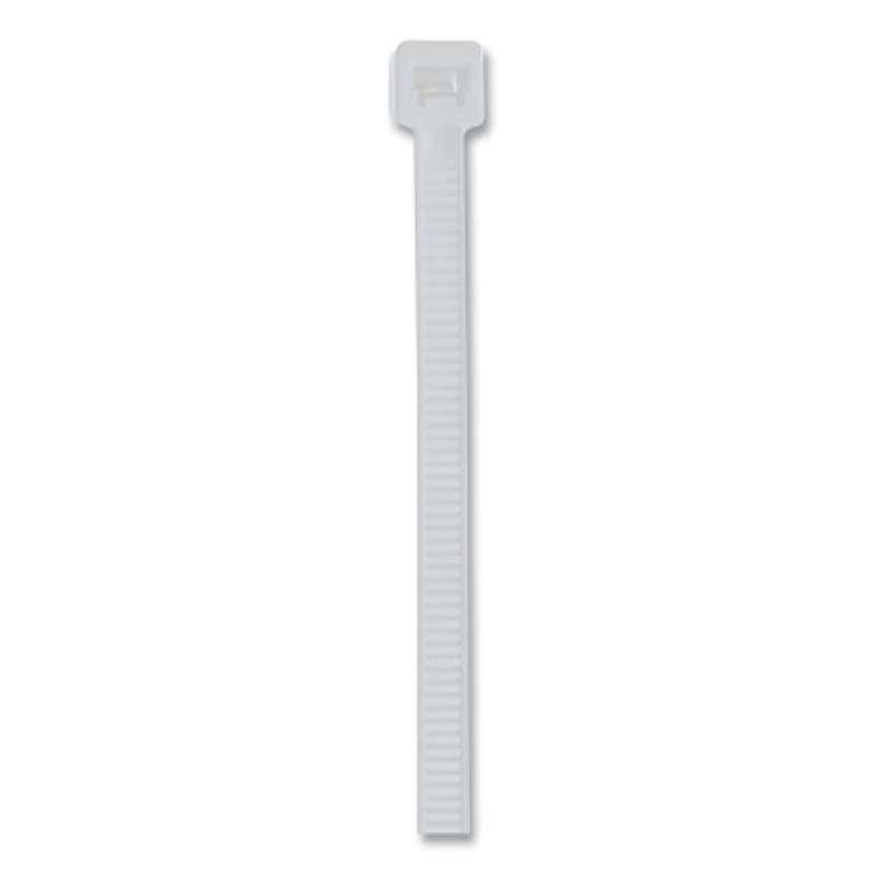 Cable Ties, General Purpose, 50 lb, Nylon 6/6, Natural, 11.1" L, 100/Bag
