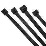 Cable Ties, UV Stabilized, 120 lb, Nylon 6/6, Black, 12" L, 100/Bag redirect to product page