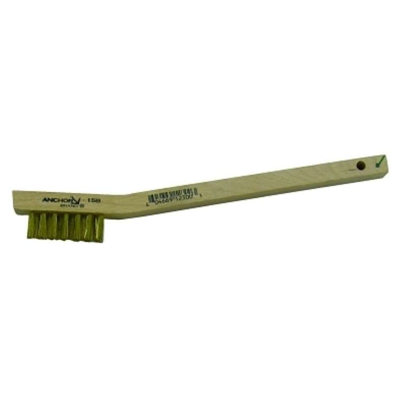 Brush, Utility, 3 x 7 Rows, Brass Bristles, Curved Wood Handle
