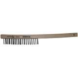 Brush, Hand Scratch, 3 x 19 Rows, Stainless Steel, Curved Wood Handle redirect to product page
