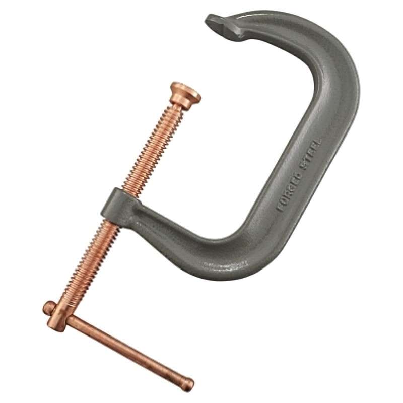 C-Clamp, Drop Forged, Sliding Pin Handle, 4-1/8" Throat Depth, 6" OAL