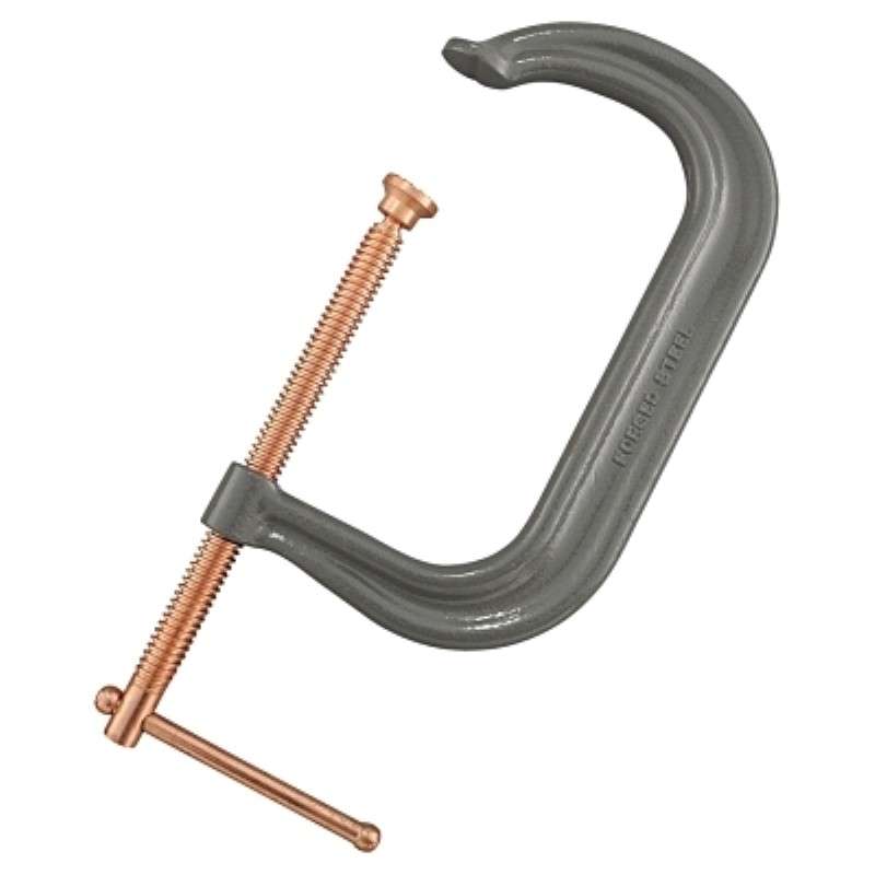 C-Clamp, Drop Forged, Sliding Pin Handle, 5" Throat Depth, 8" OAL