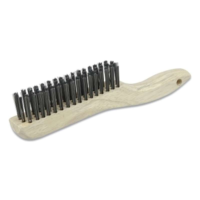 Brush, Hand Scratch, 4 x 16 Rows, Steel Bristles, Shoe Wood Handle