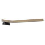 Brush, Inspection, 3 x 7 Rows, Stainless Steel Bristles, Curved Wood Handle redirect to product page