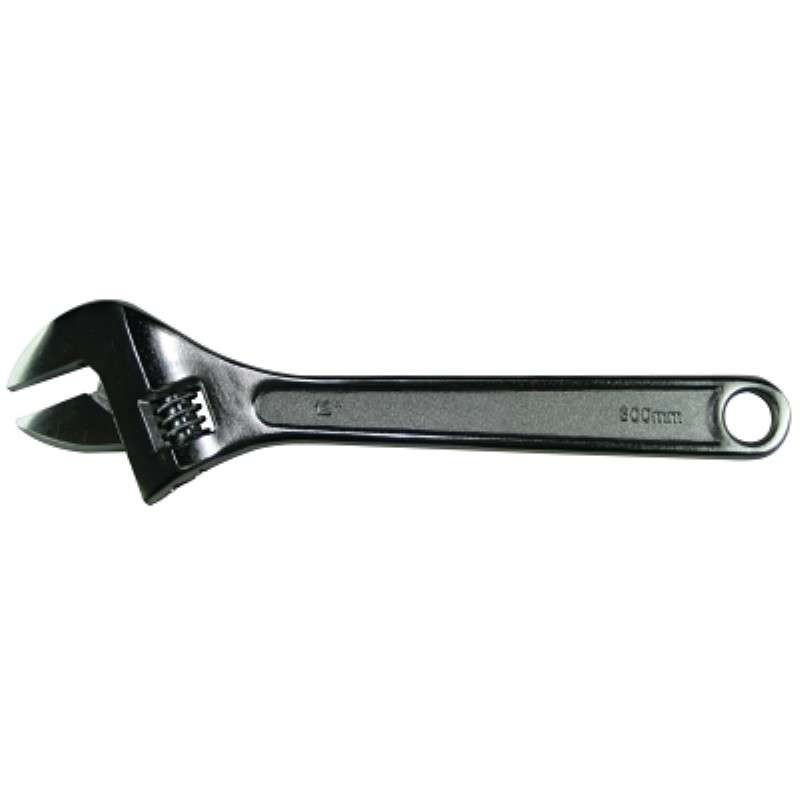 Adjustable Wrench, 15deg, 1-1/2" Opening, Chrome, Standard (SAE), 12" OAL