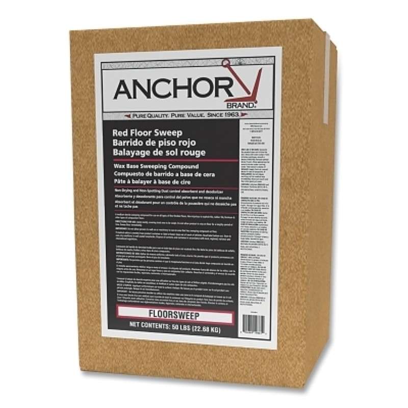 Floor Sweeping Compound, Oil-Based, Non-Sanded, Red, 50lb/Box