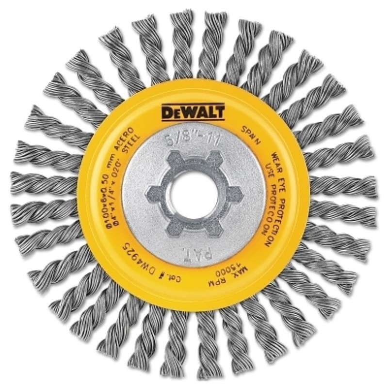 Wire Wheel, 5/8" Arbor, 11 UNC, 0.020" Wire Thickness, Carbon Steel, 4" Dia