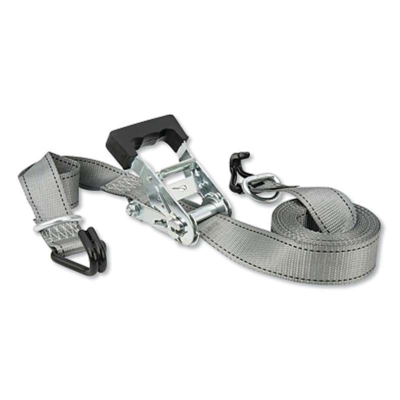 Ratchet Tie-Down, 3000 lbs Break Strength, J-Hooks and D-Ring, 1" x 16'