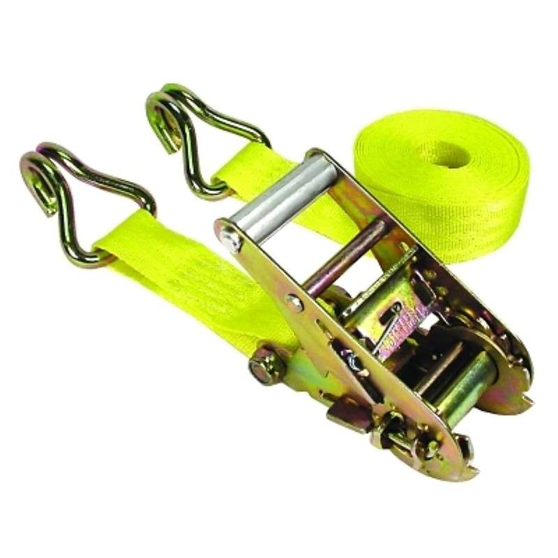 Ratchet Tie-Down, 5000 lbs Break Strength, J-Hooks, 1.75" x 15'