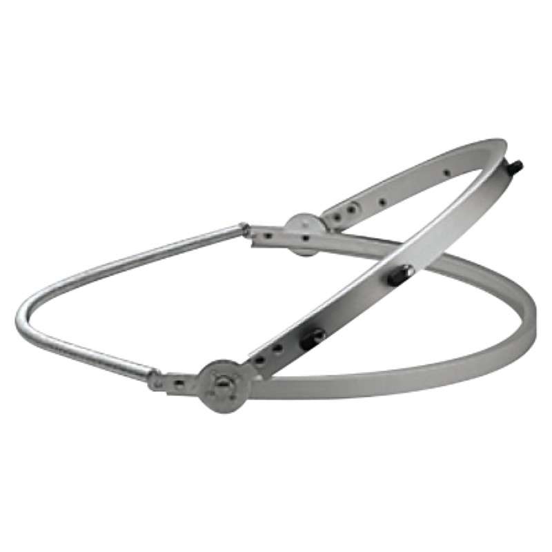 Hard Hat Adapter, Non-Slotted, Spring Mounting Bracket, Full Brim, Aluminum