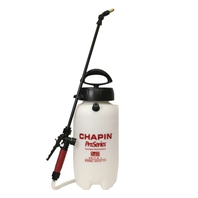 Pump Sprayer, Polyethylene, 2 Gallon, 40-60 PSI, 20" Wand, 48" Hose, Pro Series