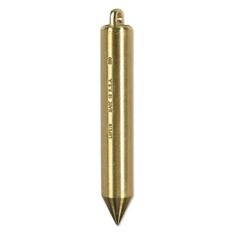 Plumb Bob, Solid, Brass, Cylindrical, 20 oz