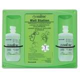 Eye Wash, Eyesaline, Sterile, Wall Station, Green/Clear, 16 oz, Double Bottle, 4/Case redirect to product page