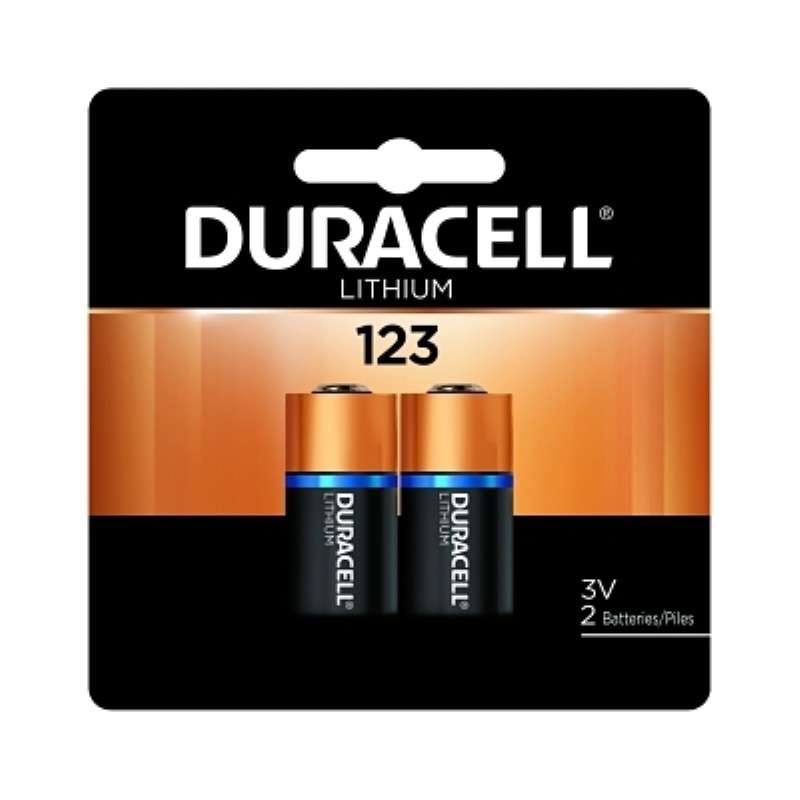 Batteries, Model 123, High Power, Lithium, 2/Pkg