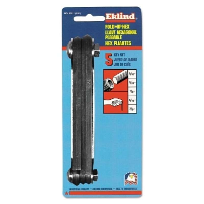 Hex Key Set, Fold-Up, #51 3/16-3/8 Size, 5pcs