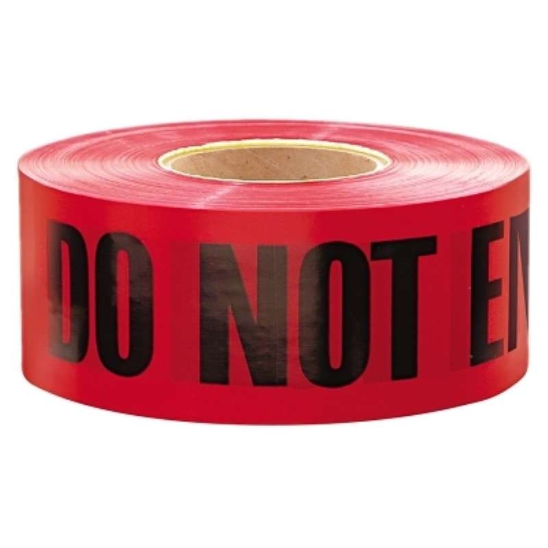 Barricade Tape, "Danger Do Not Enter", Red/Black, 3" W x 1000' L