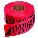 Reinforced Barricade Tape, "Danger/Peligro", Red/Black, 3" W x 500' L redirect to product page
