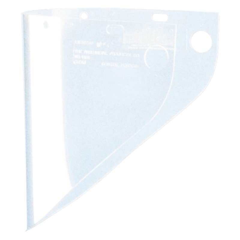 Safety Visor, Extended View, Clear, 0.060" Thickness, 19-3/4" W x 9" H