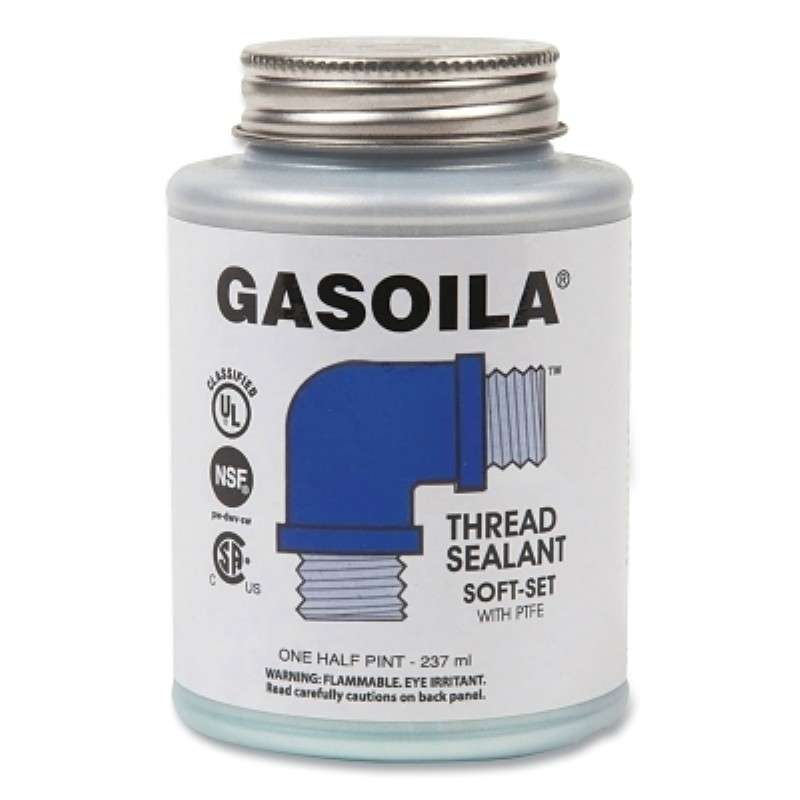 Thread Sealant, Soft-Set, Paste, 10,000 PSI, 1/2 Pint Brush Top Can