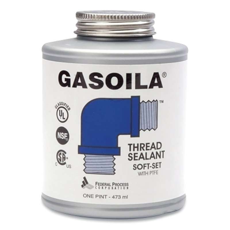 Thread Sealant, Soft-Set, Paste, 10,000 PSI, 1 Pint Brush Top Can