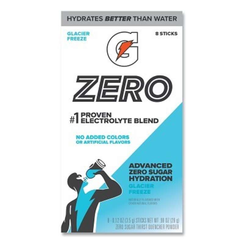 Powder Stick, G Zero Thirst Quencher, 1.23 oz, 20 fl oz Yield, Glacier Freeze