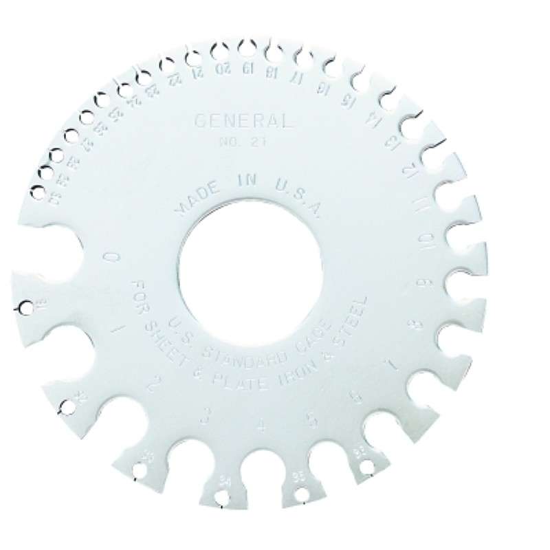 Sheet Metal Gauge, Steel, 3.25" Diameter, 0.09" Thick, Satin Finished